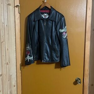Genuine Harley-Davidson Leather Rose Design Jacket